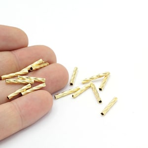 2x15mm 24 k Shiny Gold Plated  Tube - GLD1179