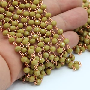 5,5 mm Rose Gold Plated Wire Wrapped Rosenkranz Ketten, Kristallketten, Fußketten, Perlenkette, Halskettenzubehör - CHN206