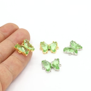 Butterfly  Bracelet , 24 K Shiny Gold Plated Butterfly Pendants, Mini Butterfly , Necklace Findings, Emaye Butterfly ,15x20mm- RDM66