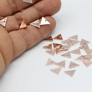 9x10mm Rose  Gold Plated Triangle Charms - RSG63