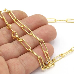 4x14 mm 24 k Shiny Gold Plated Finished Chain, Finished Necklace, Gold Plated Ready-Made Necklace, Gold Plated Soldered Chain - GLD1792