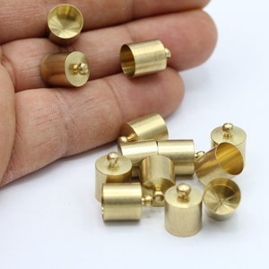 10x14mm Hole Inner 9mm  Raw Brass  End Cap  - RAW197