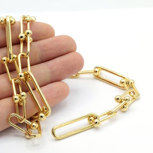 9x33mm 24 k Shiny Gold Plated  chain , Bulk Chains - CHN342