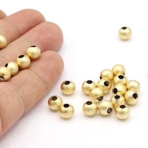 8 mm 24 K Mat Gold Plated Spacer Beads , Mat Gold Ball Beads, Mat Gold Color Ball Beads, Intermediate Beads -GLD1821