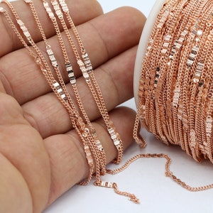 1,5x2mm Rose Gold Plated  Curb Chains , Soldered Chains , Chooker Chains - CHN167