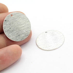 25mm rhodium plated Textured Round Stamping Blanks,  Round Disc Charms - RDM661