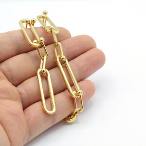 9x33mm 24 k Shiny Gold Plated  chain , Bulk Chains - CHN347