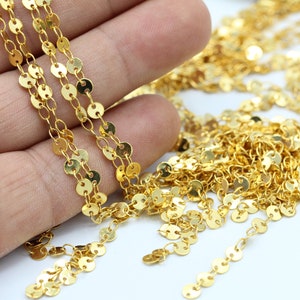 4mm 24 k Shiny Gold Plated Coin Chains , Disc Coin Chains , Chooker Chains , Anklet Chains  - CHN87