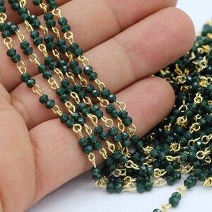 3,5mm 24 k Shiny Gold Plated Wire Wrapped Rosary Chains , Crystal Chains , Foot Chains , Beads Chain , Necklace Findings - CHN254