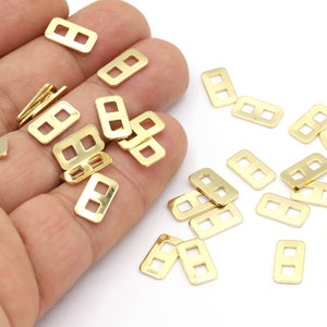 7x12mm 24 k Shiny Gold Plated Button Charms , Button Connectors, Gold Plated Chains Spacer, Ball Spacer, Bracelet Claps, - GLD1627