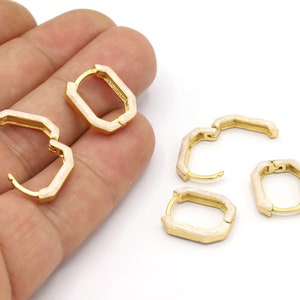 14x17mm 24 K Shiny Gold Plated Earring Findings, Dainty Hoops, Gold Earring Clasps, Gold Plated Earring Earlier, Earring Leverback - GLD2092