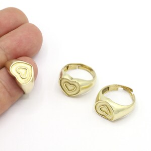 Inner Size 18mm Raw Brass Heart Ring Settings , Adjustable Rings , Handmade Rings ,Handmade Rings, Heart Rings,Raw Brass Heart Ring,RAW543
