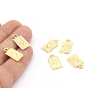 10x20mm 24 k Shiny Gold Plated Heart Charms , Heart Pendants ,Shiny Gold Plated Necklace Findings  - GLD1861