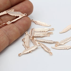 5x25mm Rose Gold Plated Leaf Charms  - RSG166