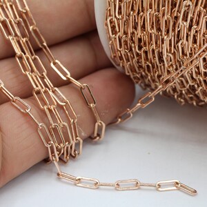 3x7,5mm Rose Gold Plated Oval Chains , Soldered Chains , Oval Rolo Chains - CHN264