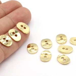 10x14mm 24 k Shiny Gold Plated Button Charms , Button Connectors, Gold Plated Chains Spacer, Ball Spacer, Bracelet Claps, - GLD66