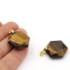 25x28mm Grade AAA Natural Tiger Eye Pendant, Rated Genuine (Natural) Tiger Eye Beads, Natural Stone Necklace, Tiger Eye Chrams - TS185