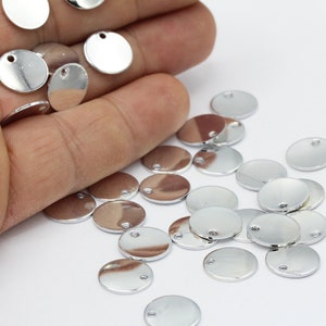 12 mm rhodinierte runde Scheibe, Stanzrohling, Münzen - RDM45