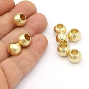 10mm Raw Brass Spacer Beads, Raw Brass Ball, Raw Brass Findings, Ball, Beads, Raw Brass Beads, Jewelry findings - RAW522