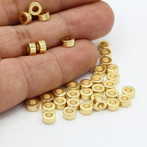 6mm 24 k Shiny Gold Plated Round Beads , Industrial Spacer Beads ,  Round Beads , Rondelle Beads , Gold Plated Findings - GLD660
