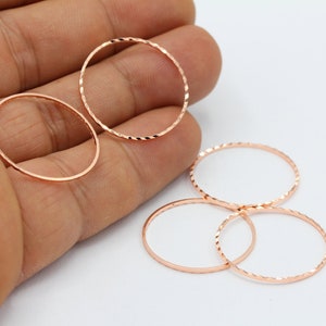 25mm Rose Gold Plated Closed Ring , Connectors , Circle Connectors  , Rose Gold Plated Hoops  - RSG472