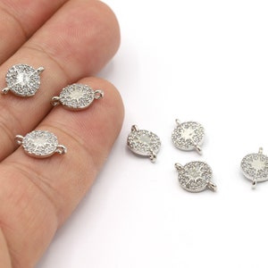 8x12,5mm Rhodium Plated CZ Micro Pave Pole Star Bracelet,CZ Pave North Star Charms,Cubic Zirconia Charms,Pave Star Bracelet Findings - CZ102