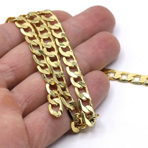 5.5x8.5 mm 24 k glänzend vergoldete Panzerketten, gelötete Ketten, Strickkette - CHN455