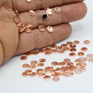 6mm Rose Gold Plated Round Disc , Stamping Blank , Coins - RSG7