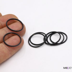 Black Plated Closed Ring, Black Plated Ring, Black Ring 4 pcs 18 mm-TS-816