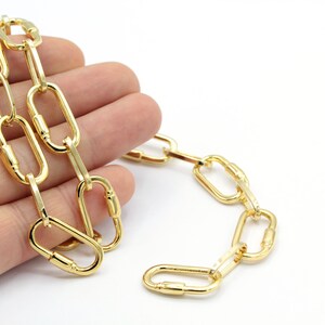12x24mm 24 k Shiny Gold Plated  chain , Bulk Chains - CHN337