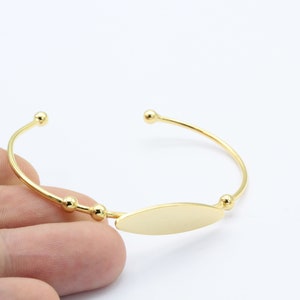 1,5x140mm 24 k Shiny Gold Plated Cuff Bracelet , Personalized Bangle Bracelet , Engraved Cuff Bracelet, Custom Name Bangle  - TS-742