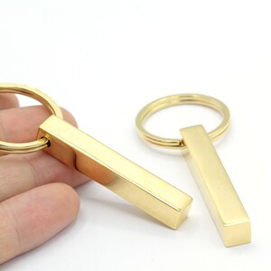8x50mm 24 k Shiny  Gold  Plated bar keychain , Square Bar keychain ,  - GLD1165-1