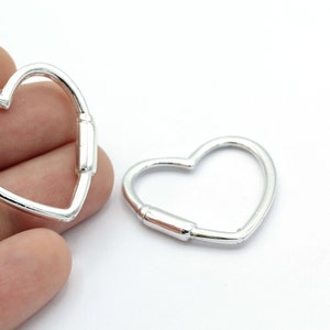 Rhodium Pleted Heart Charm , geometric heart Pendants , Charms, Findings, 30x31mm - RDM291