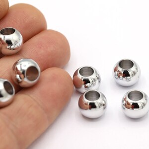 12mm Rhodium Plated Spacer Beads, Ball Beads, Rhodium Plated Beads, Rhodium Plated Charms, Ball Findings, Rhodium Plated Ball - RDM891