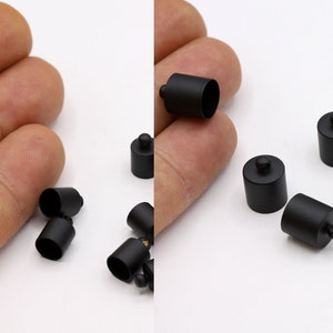 7mm, 8mm,10mm Black Plated Bead Caps , Cord End , Cord Tip , Solid End Cap, Tassel Cap, Black Plated Findings - TS526