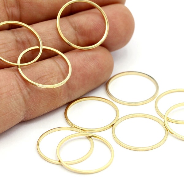 25mm 24 k Shiny Gold Plated Closed Ring, Gold Plated Closed Circle, Necklace Circle, Earring circle, - GLD-1150