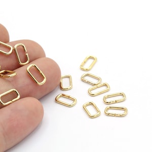 24 k Shiny Gold Plated angular Jump Rings , Connectors , 1x5x10mm - GLD1222
