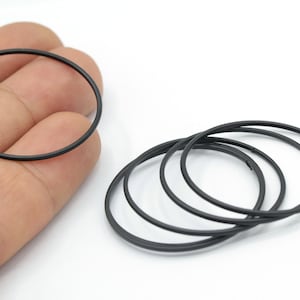 Black Plated Closed Ring, Black Plated Ring, Black Ring 4 pcs 35 mm-TS-817