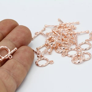 11x14mm Rose Gold Plated  Toggle Clasp, T Bar Lock - RSG171