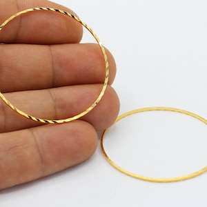 40mm 24 k Shiny Gold Plated Closed Ring , Connectors , Circle Connectors  , Gold Plated Hoops  - GLD435
