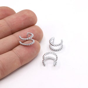 Rhodium Plated Earring Findings, Dainty Hoops ,Rhodium Plated Hoop Earrings ,Rhodium Earring, Rhodium Plated Cartilage earring, 12 mm RDM692