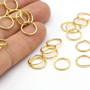 1,2x12mm Shiny Gold Plated Jump Rings , Connectors - GLD1466