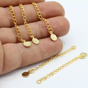 2,5”24 k Shiny Gold Plated Extender Chains , Extension Chains  - GLD579