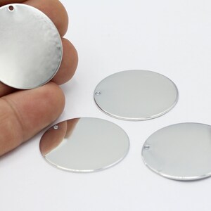 32mm Rhodium Plated Round Disc , Stamping Blank , Coins - RDM50