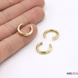 24-karaats glanzende vergulde oorbel bevindingen, sierlijke hoepels, micro effenen oorringen, vergulde oorbel, kraakbeenoorbel, 16,5 mm GLD1698