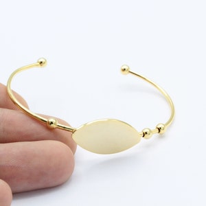 1,5x140mm 24 k Shiny Gold Plated Cuff Bracelet , Personalized Bangle Bracelet , Engraved Cuff Bracelet, Custom Name Bangle  - TS-739