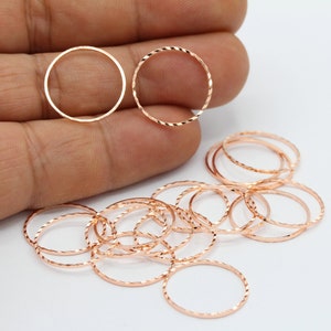 18mm Rose Gold Plated Closed Ring , Connectors , Circle Connectors  , Rose Gold Plated Hoops  - RSG470