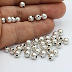 6mm Antique Silver Plated Spacer Beads , Ball Beads  - TS387