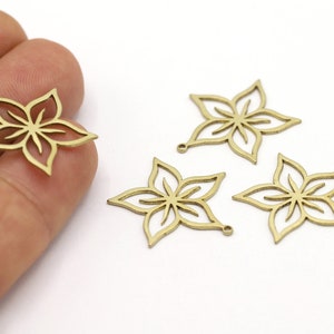 22,5x24,5mm Raw Brass Charms, Flower Pendant, Flower Jewelry, Raw Brass Jewelry, Flower, Jewelry, Raw Brass Pendant, Raw Brass- RAW652