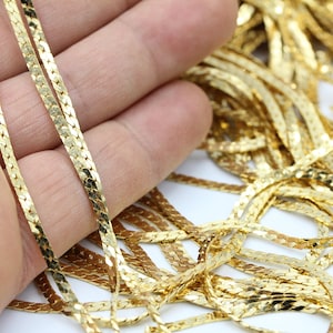 2,3mm 24 k Shiny Gold Plated Curb Chains , Soldered Chains  - CHN73